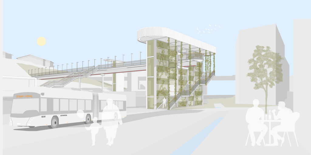 Visualisierung Siegerprojekt der Passerelle Niederwangen